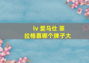 lv 爱马仕 菲拉格慕哪个牌子大